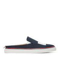 Thom Browne Navy 4 Bar Slip On Loafers