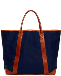 Brooks Brothers Canvas And Leather Tote