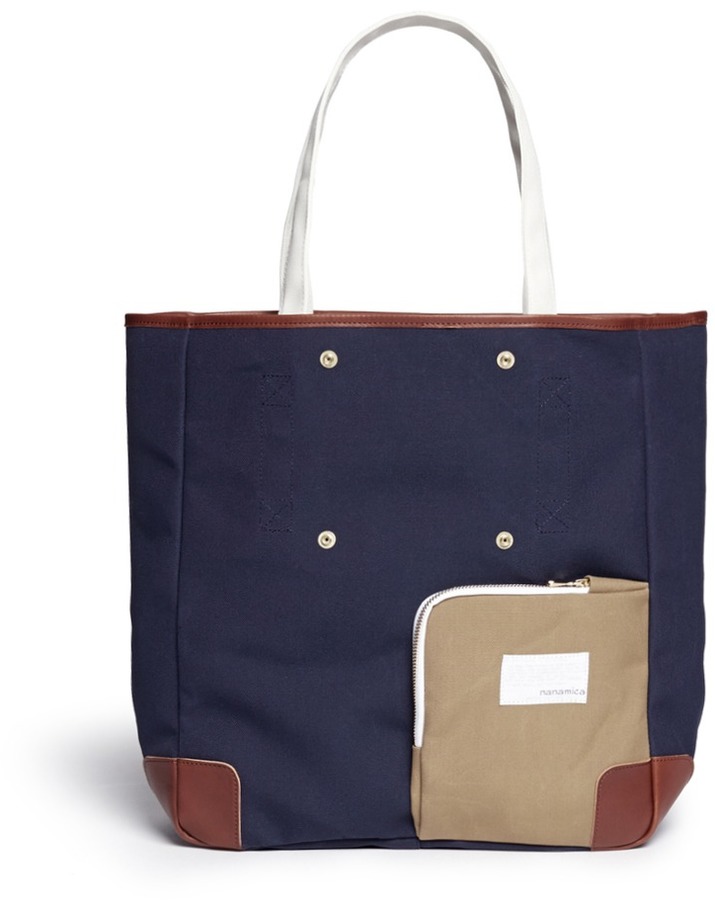 Navy Canvas Tote Bag: Nanamica Two Way Canvas Tote