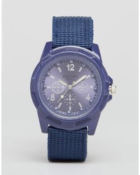 Reclaimed Vintage Canvas Military Watch In Navy