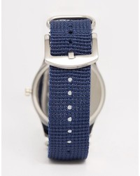 Reclaimed Vintage Logo Military Watch In Navy Canvas