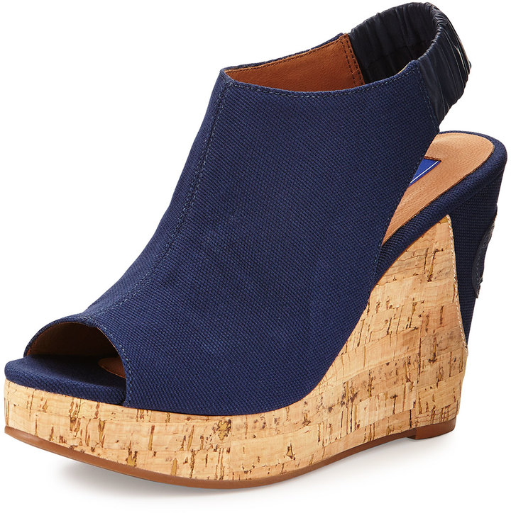 navy canvas wedges