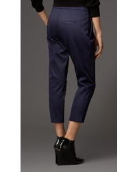 Burberry Satin High Waist Cropped Trousers