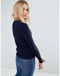 Asos Cardigan In Rib With Button Detail