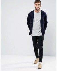 Asos Cotton Cardigan With Pockets In Navy