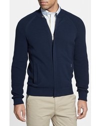 Façonnable Faconnable Front Zip Cardigan Sweater Navy Medium