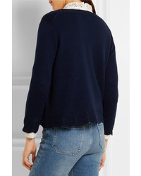 Vanessa Bruno Feeling Wool And Cashmere Blend Cardigan Navy