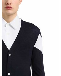 Moncler Gamme Bleu Intarsia Wool Cardigan Sweater