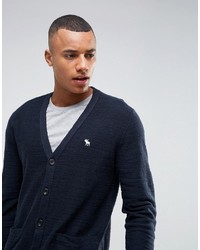 Abercrombie & Fitch Knit Cardigan Icon Logo In Navy