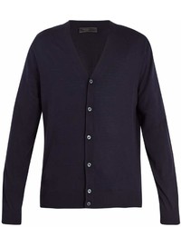 Prada Long Sleeved Button Front Wool Cardigan