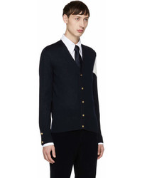 Moncler Gamme Bleu Navy Chevron Sleeve Cardigan