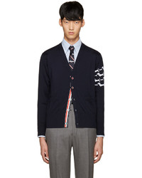 Thom Browne Navy Hector Arm Band Cardigan
