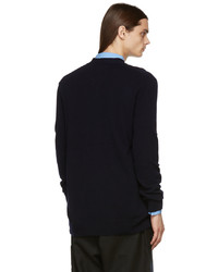 Comme Des Garcons SHIRT Navy Knit Lambswool Cardigan