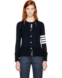 Thom Browne Navy Two In One Four Bar Cardigan