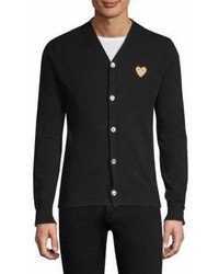 Comme des Garcons Play Gold Heart Wool Cardigan