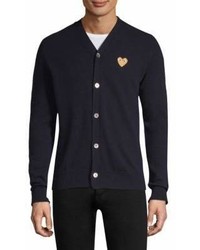 Comme des Garcons Play Gold Heart Wool Cardigan
