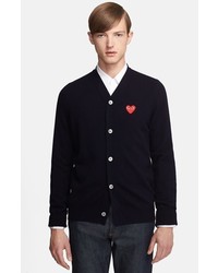 Comme des Garcons Play Wool Cardigan With Heart Applique