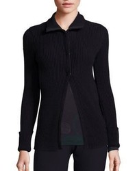 Piazza Sempione Ribbed Snap Front Cardigan