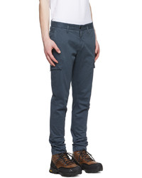 Stone Island Blue Cotton Cargo Pants