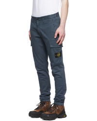 Stone Island Blue Cotton Cargo Pants