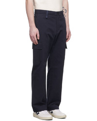 Missoni Navy Cotton Long Trousers