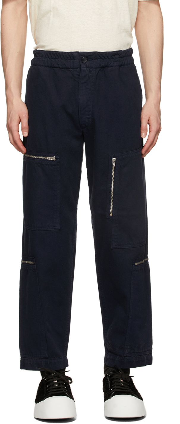 YMC Navy Organic Cotton Flight Cargo Pants, $420 | SSENSE | Lookastic