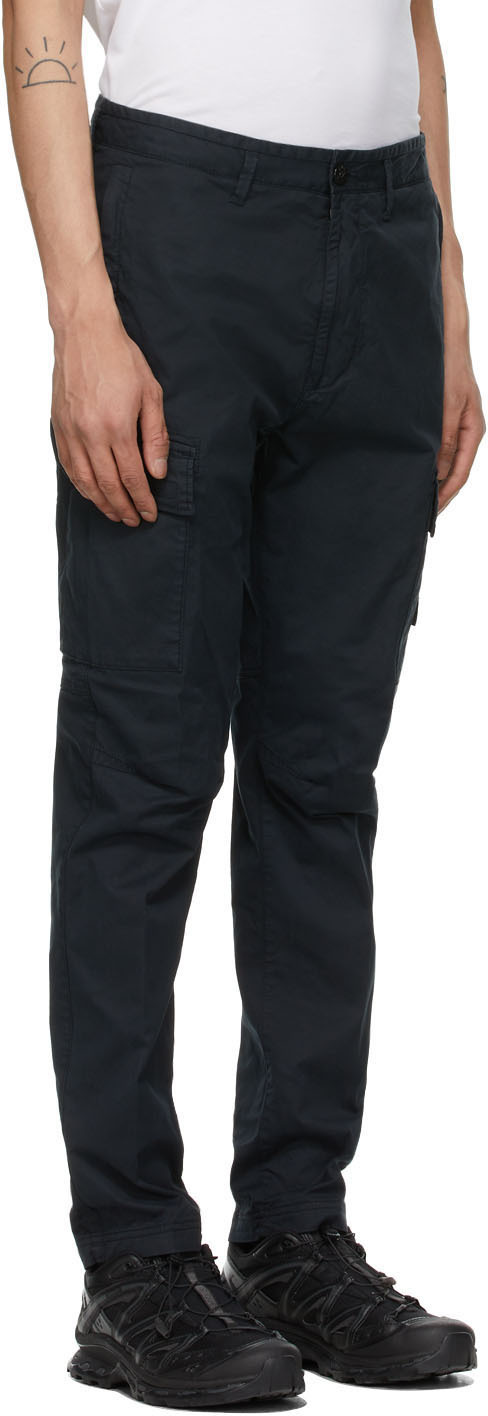 Stone Island Navy Stretch Poplin Cargo Pants, $380 | SSENSE | Lookastic