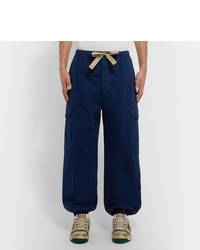 Gucci Tapered Herringbone Denim Cargo Trousers