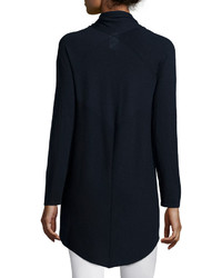 Neiman Marcus Cashmere Collection Ribbed Drape Cardigan