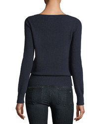 Neiman Marcus Cashmere Collection Classic Cashmere Bateau Neck Sweater