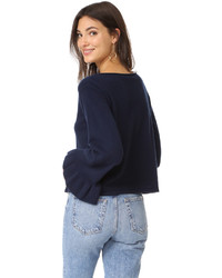 Milly Cashmere Flare Sleeve Sweater