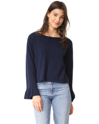 Milly Cashmere Flare Sleeve Sweater