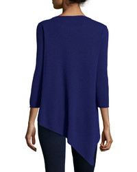 Neiman Marcus Cashmere Long Sleeve Tunic Sweater Medium Blue
