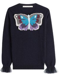 Mary Katrantzou Cashmere Pullover With Sheer Cuffs