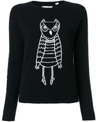 Chinti Parker Cashmere Owl Outline Sweater