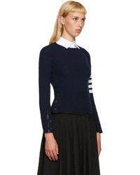 Thom Browne Navy Cashmere Classic Pullover