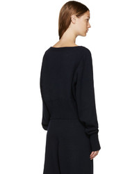 Chloé Navy Cropped Cashmere Sweater