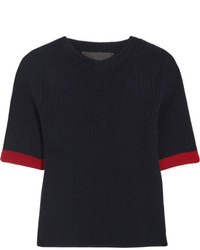 The Elder Statesman Ribbed Cashmere Sweater Navy