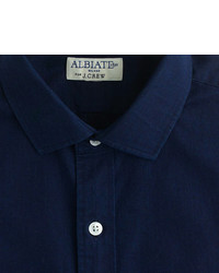 J.Crew Albiate 1830 For Ludlow Spread Collar Shirt In Indigo Italian Cotton