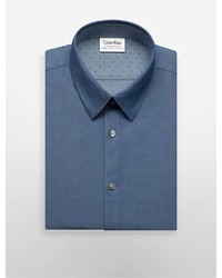 Calvin Klein X Fit Ultra Slim Fit Solid Chambray Dress Shirt