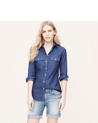 LOFT Petite Chambray Softened Shirt