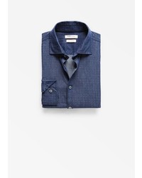 Mango Outlet Slim Fit Patterned Chambray Shirt