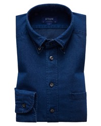 Eton Soft Collection Contemporary Fit Chambray Dress Shirt