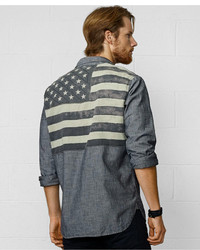Denim & Supply Ralph Lauren Black Chambray Flag Ward Shirt