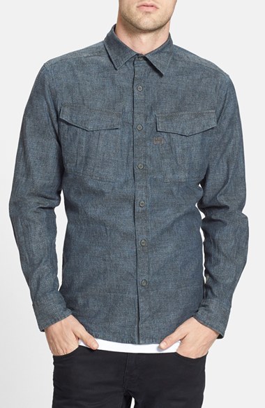 G Star G Star Raw Rovic Print Chambray Shirt, $150 | Nordstrom | Lookastic