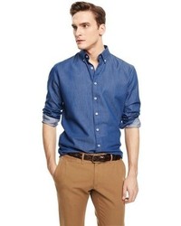 Mango Outlet Slim Fit Chambray Shirt