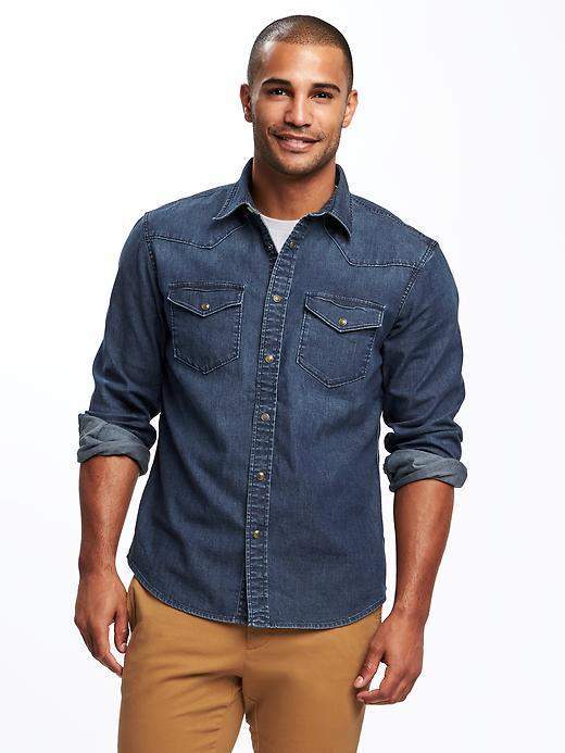 Old Navy Slim Fit Chambray Built In 