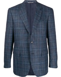 Canali Check Print Fitted Blazer