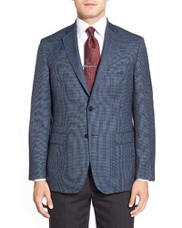 Di Milano Uomo Classic Fit Houndstooth Wool Sport Coat In Blue At Nordstrom