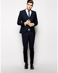Selected Lux Tonal Check Suit Jacket In Skinny Fit